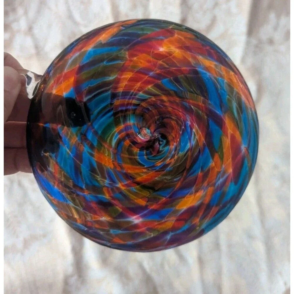 Vermont Little River Hotglass Studio Blown Glass Rainbow Christmas Ornament